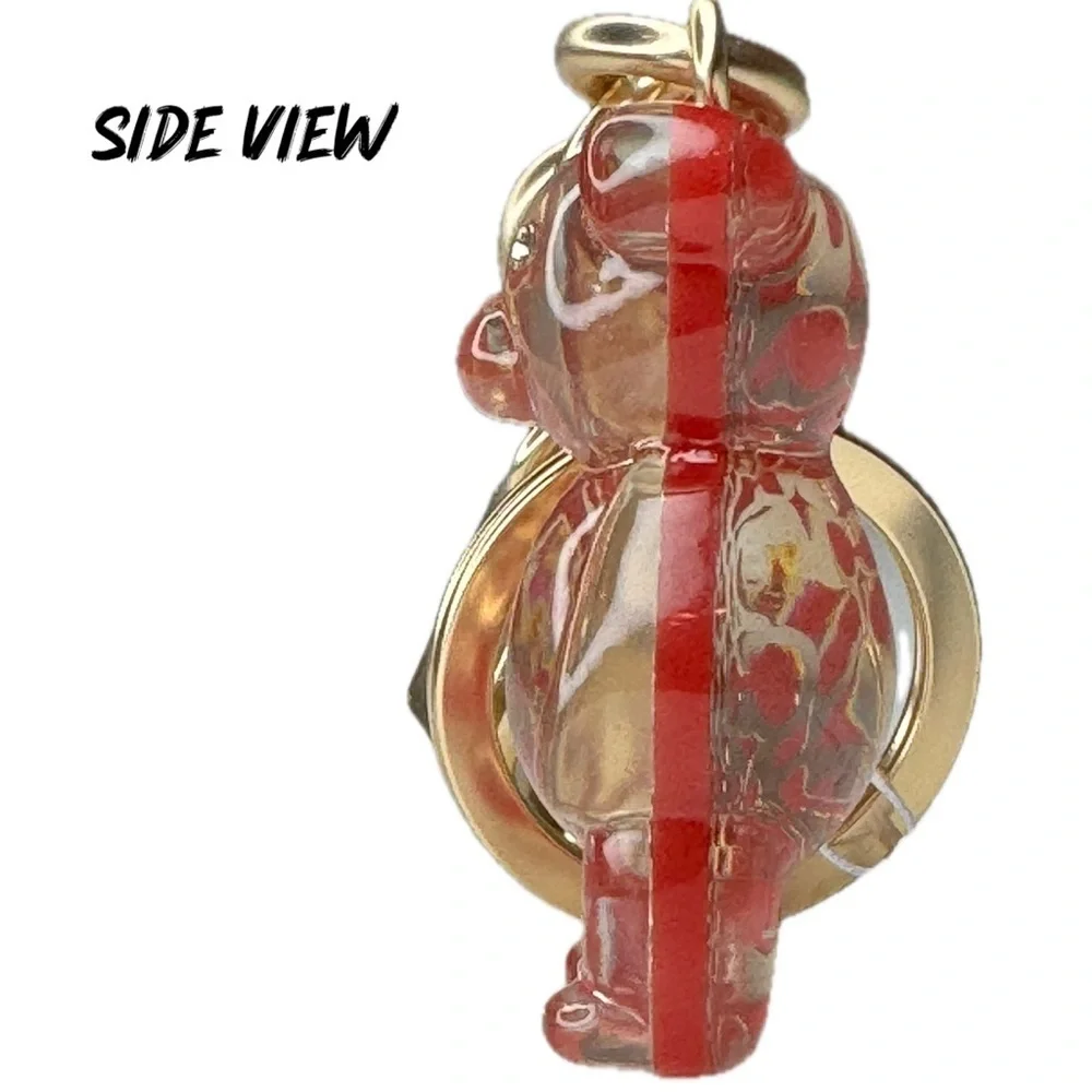 Coach Resin Gummy Bear Bag Charm Gold/Wine CK062 Keychain - Picture 4 of 16